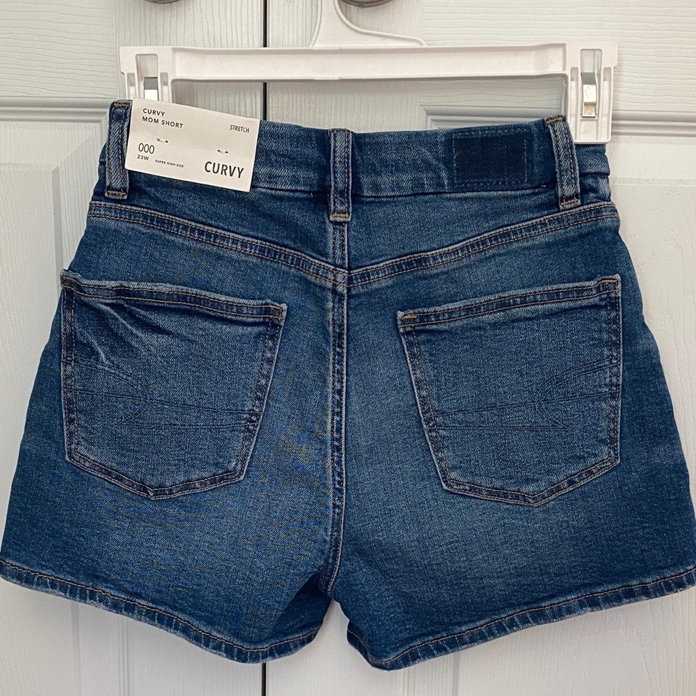 American Eagle Outfitters Curvy Dark Blue Denim Shorts